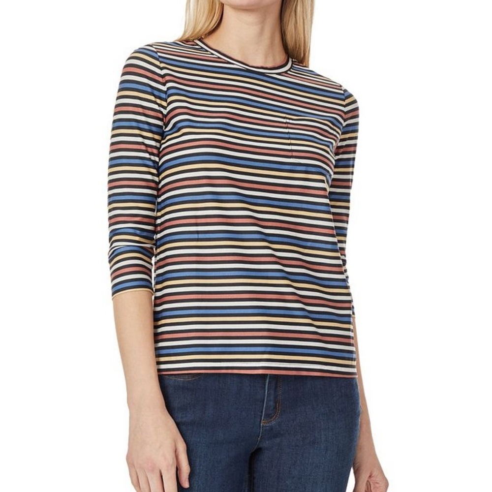 Jones New York Multicolor Striped Long Sleeve Top